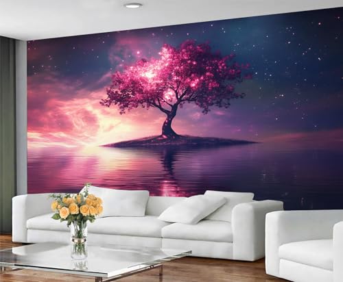 GIVLWF Fantasy Tapeten-Wandbild - Baum des Lebens Wandbild & Wohnkultur, Schlafzimmertapete, Tapeten für Wohnzimmer, nicht selbstklebend, nordischer Mythologie-Baum von GIVLWF