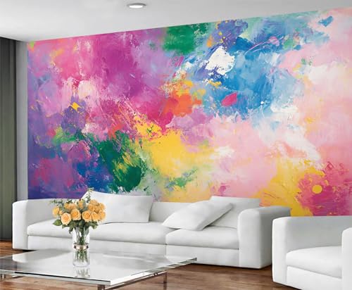 GIVLWF Graffiti-Tapeten-Wandbild – Abstrakte Graffiti-Wandbild & Heimdekoration, Schlafzimmer-Tapete, Tapete für Wohnzimmer, nicht selbstklebend, bunte Straßenkunst von GIVLWF