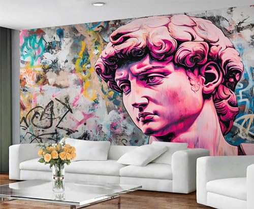 GIVLWF Graffiti-Tapeten-Wandbild – Graffiti-Skulptur Wandbild & Heimdekoration, Schlafzimmertapete, Tapete für Wohnzimmer, nicht selbstklebend, mittelalterliche Skulptur von GIVLWF