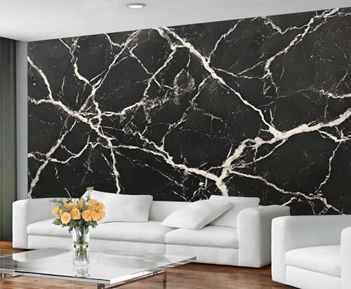 GIVLWF Marmortapete und Wandbild, schwarze Marmor-Tapete, abziehen und aufkleben, Schlafzimmer-Wandpapier, weiße rissige Textur, großes Wandbild und Heimdekoration, selbstklebend GIVLWF Marmortapete und Wandbild, schwarze Marmor-Tapete, abziehen und aufkleben, Schlafzimmer-Wandpapier, weiße rissige Textur, großes Wandbild und Heimdekoration, selbstklebend von GIVLWF