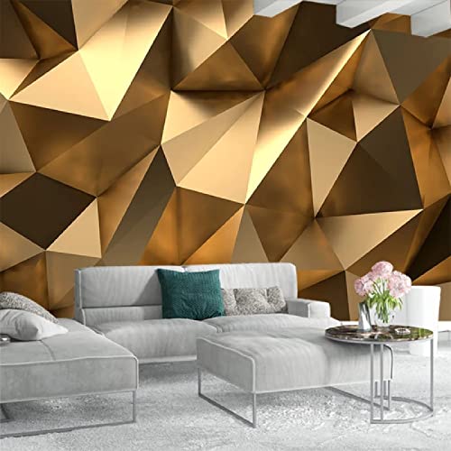 GIVLWF Modernes Kreatives 3D-Stereo Tapeten, Goldene Geometrie-Kunst Tapete für Wand, Wandbild Dekoration - für Zimmer Küchen die Mauer 430 x 300 cm von GIVLWF