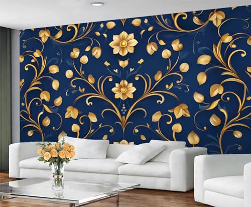 GIVLWF Tapete – Europäische Blumendekoration und Wandbild, selbstklebende Tapete für Wohnzimmer, Damast-Goldwandbild, Boho-Blumen, Schlafzimmer, Wandpapier, abziehen und aufkleben GIVLWF Tapete – Europäische Blumendekoration und Wandbild, selbstklebende Tapete für Wohnzimmer, Damast-Goldwandbild, Boho-Blumen, Schlafzimmer, Wandpapier, abziehen und aufkleben von GIVLWF