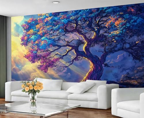 GIVLWF Tapete – Fantasiebäume Heimdekoration & großes Wandbild Baum des Lebens Tapete für Wohnzimmer, Schlafzimmer, Wandbild, nicht selbstklebend, geheimnisvolle Landschaft GIVLWF Tapete – Fantasiebäume Heimdekoration & großes Wandbild Baum des Lebens Tapete für Wohnzimmer, Schlafzimmer, Wandbild, nicht selbstklebend, geheimnisvolle Landschaft von GIVLWF