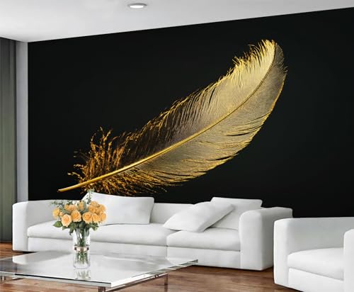 GIVLWF Tapete – Federstruktur, Heimdekoration und Wandbild, selbstklebende Tapete für Wohnzimmer, luxuriöses goldenes Wandbild, nordische Federkunst, Schlafzimmer, abziehen und aufkleben GIVLWF Tapete – Federstruktur, Heimdekoration und Wandbild, selbstklebende Tapete für Wohnzimmer, luxuriöses goldenes Wandbild, nordische Federkunst, Schlafzimmer, abziehen und aufkleben von GIVLWF