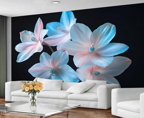 GIVLWF Tapete - Floral Home Decor & Mural, Nordic Flowers Schlafzimmer Tapete, Tapeten für Wohnzimmer, große Wandbild, nicht selbstklebend, einfache Blumen von GIVLWF
