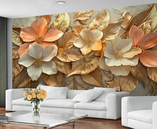 GIVLWF Tapete – Florale Heimdekoration & großes Wandbild, 3D-geprägte Blumentapete für Wohnzimmer, Schlafzimmer, Wandbild, Wandbild, nicht selbstklebend, nordische Blumen GIVLWF Tapete – Florale Heimdekoration & großes Wandbild, 3D-geprägte Blumentapete für Wohnzimmer, Schlafzimmer, Wandbild, Wandbild, nicht selbstklebend, nordische Blumen von GIVLWF