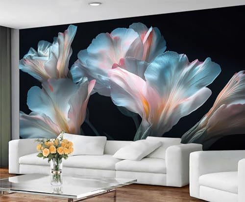 GIVLWF Tapete - Florals Home Decor & Mural, Ray Florals Schlafzimmer Tapete, Tapeten für Wohnzimmer, große Wandbild, nicht selbstklebend, elegante Blumen von GIVLWF