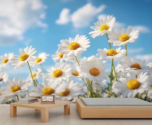 GIVLWF Tapete – Gänseblümchen-Heimdekoration und großes Wandbild, Frühlingslandschaftstapete für Wohnzimmer, Schlafzimmer, Wandpapier, nicht selbstklebende Wandbild, weiße Blumen GIVLWF Tapete – Gänseblümchen-Heimdekoration und großes Wandbild, Frühlingslandschaftstapete für Wohnzimmer, Schlafzimmer, Wandpapier, nicht selbstklebende Wandbild, weiße Blumen von GIVLWF
