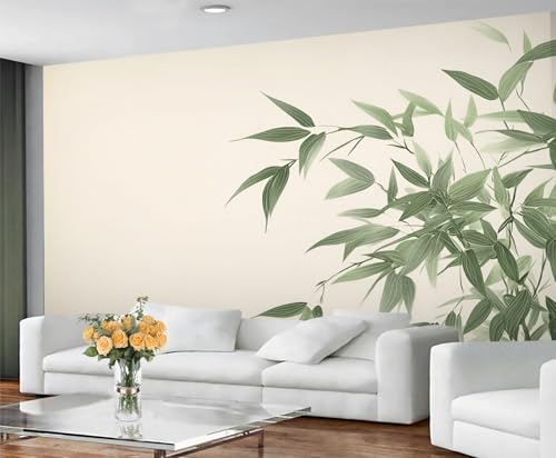 GIVLWF Tapete – Grüner Bambus, Heimdekoration & Wandbild, asiatische botanische Schlafzimmertapete, Frühlings-Natur-Wandtapete für Wohnzimmer, großes Wandbild (nicht selbstklebend) von GIVLWF