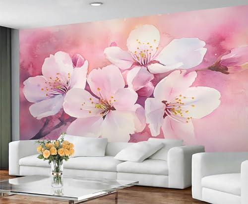 GIVLWF Tapete – Kirschblüten-Heimdekoration & Wandbild, selbstklebende Tapete für Wohnzimmer, rosa Blumenwandbild, japanische Blume, Schlafzimmer, abziehen und aufkleben GIVLWF Tapete – Kirschblüten-Heimdekoration & Wandbild, selbstklebende Tapete für Wohnzimmer, rosa Blumenwandbild, japanische Blume, Schlafzimmer, abziehen und aufkleben von GIVLWF