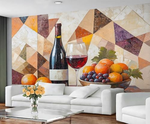 GIVLWF Tapete - Küche Wohnkultur & großes Wandbild, geometrische rustikale Tapete für Wohnzimmer, Schlafzimmer, Wandbild, nicht selbstklebend, Obst Rotwein GIVLWF Tapete - Küche Wohnkultur & großes Wandbild, geometrische rustikale Tapete für Wohnzimmer, Schlafzimmer, Wandbild, nicht selbstklebend, Obst Rotwein von GIVLWF
