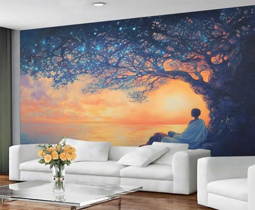 GIVLWF Tapete – Landschaft, Heimdekoration und Wandbild, selbstklebende Tapete für Wohnzimmer, Sonnenuntergang, Tigerhaut, Schlafzimmer, Wandbild, abziehen und aufkleben, abstrakter Baumdekor GIVLWF Tapete – Landschaft, Heimdekoration und Wandbild, selbstklebende Tapete für Wohnzimmer, Sonnenuntergang, Tigerhaut, Schlafzimmer, Wandbild, abziehen und aufkleben, abstrakter Baumdekor von GIVLWF
