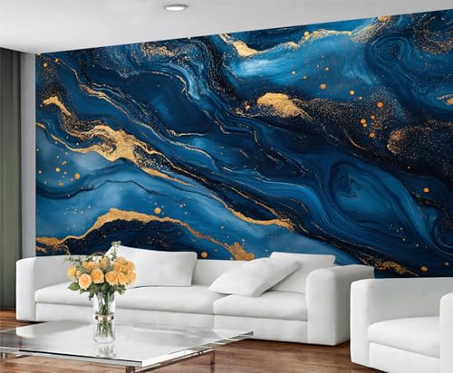 GIVLWF Tapete – Marmor-Heimdekoration und Wandbild, selbstklebende Tapete für Wohnzimmer, luxuriöse Textur, Schlafzimmer, Wandbild, abziehen und aufkleben, dunkelblaue Marmordekoration GIVLWF Tapete – Marmor-Heimdekoration und Wandbild, selbstklebende Tapete für Wohnzimmer, luxuriöse Textur, Schlafzimmer, Wandbild, abziehen und aufkleben, dunkelblaue Marmordekoration von GIVLWF