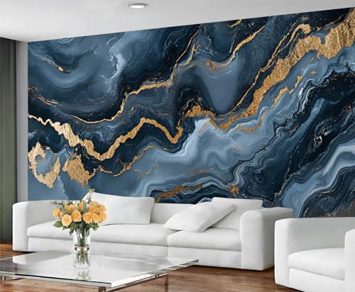 GIVLWF Tapete – Marmor-Wohnkultur und Wandbild, selbstklebende Tapete für Wohnzimmer, blaue und goldene Marmorwandbild, luxuriöse Steinstruktur, Schlafzimmerwandpapier, abziehen und aufkleben GIVLWF Tapete – Marmor-Wohnkultur und Wandbild, selbstklebende Tapete für Wohnzimmer, blaue und goldene Marmorwandbild, luxuriöse Steinstruktur, Schlafzimmerwandpapier, abziehen und aufkleben von GIVLWF