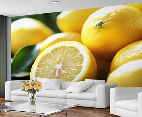 GIVLWF Tapete - Obst Wohnkultur & Wandbild - Zitrone Schlafzimmer Tapeten Tapete für Wohnzimmer Großes Wandbild - Nicht Selbstklebend Sommerfrüchte von GIVLWF
