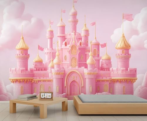 GIVLWF Tapete – Pink Girl Home Decor & großes Wandbild, romantische Schloss-Tapete für Wohnzimmer, Schlafzimmer, Wandpapier, nicht selbstklebende Wandbild, Märchenwelt GIVLWF Tapete – Pink Girl Home Decor & großes Wandbild, romantische Schloss-Tapete für Wohnzimmer, Schlafzimmer, Wandpapier, nicht selbstklebende Wandbild, Märchenwelt von GIVLWF