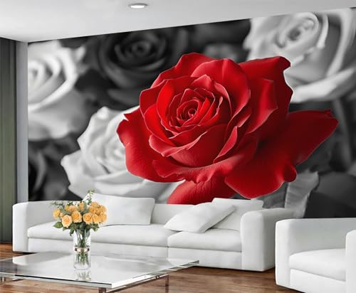 GIVLWF Tapete – Rose Home Decor & Wandbild, selbstklebende Tapete für Wohnzimmer, rote Rose, Wandbild, romantische Blumen, Schlafzimmer, Wandpapier, abziehen und aufkleben GIVLWF Tapete – Rose Home Decor & Wandbild, selbstklebende Tapete für Wohnzimmer, rote Rose, Wandbild, romantische Blumen, Schlafzimmer, Wandpapier, abziehen und aufkleben von GIVLWF