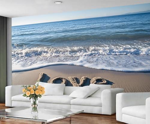 GIVLWF Tapete - Strand Home Decor & Wandbild Romantische Strand Schlafzimmer Tapeten Tapeten für Wohnzimmer Großes Wandbild - Nicht Selbstklebend Tropischer Ozean von GIVLWF