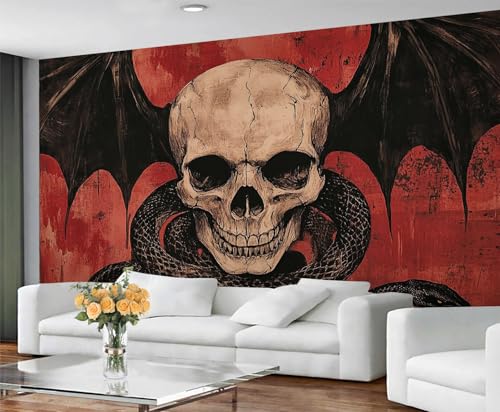 GIVLWF Tapete - Totenkopf Wohnkultur & Wandbild, Hippie Schädel Schlafzimmer Tapete, Tapeten für Wohnzimmer, großes Wandbild - nicht selbstklebend, Japanischer Oktopus von GIVLWF