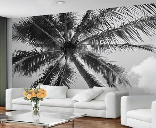 GIVLWF Tapete – Tropische Bäume, Heimdekoration und großes Wandbild, graue Landschaftstapete für Wohnzimmer, Schlafzimmer, Wandbild, nicht selbstklebend, Palmen GIVLWF Tapete – Tropische Bäume, Heimdekoration und großes Wandbild, graue Landschaftstapete für Wohnzimmer, Schlafzimmer, Wandbild, nicht selbstklebend, Palmen von GIVLWF