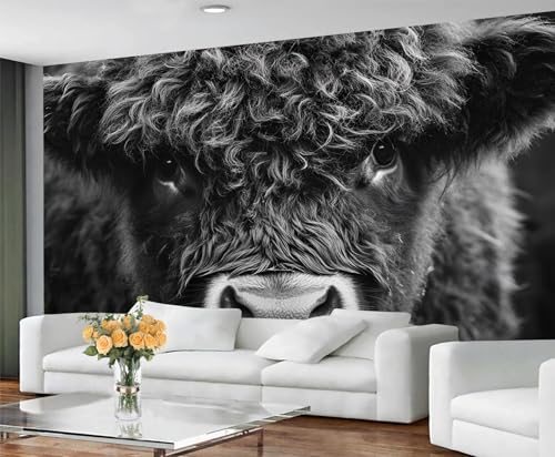 GIVLWF Tapeten-Wandbild mit Kuh-Motiv, Bauernhaus-Kuh-Wandbild und Heimdekoration, Schlafzimmer-Tapete, Tapete für Wohnzimmer, nicht selbstklebend, westliche Tiere von GIVLWF