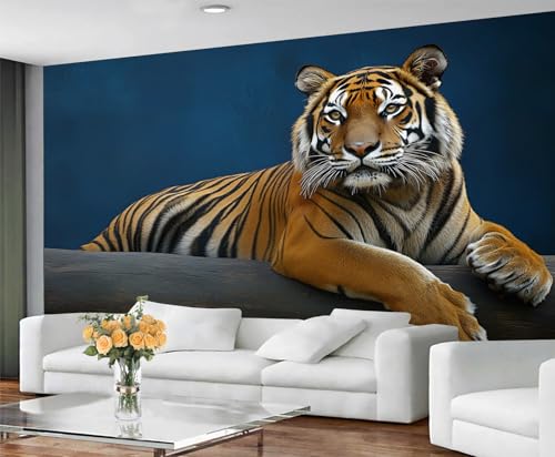 GIVLWF Tiger Tapeten-Wandbild - Brauner Tiger Wandbild & Wohnkultur, Schlafzimmertapete, Tapete für Wohnzimmer, nicht selbstklebend, Dschungeltiere von GIVLWF