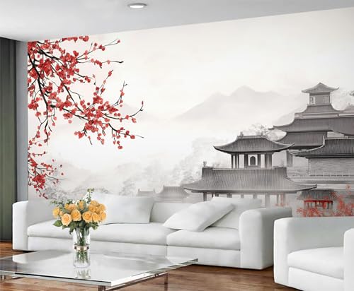 Traditionelle Malerei-Tapete für Wohnzimmer, zum Abziehen und Aufkleben, orientalische Landschaft, Schlafzimmer, großes Wandbild und asiatische Blumen, Heimdekoration, selbstklebend Traditionelle Malerei-Tapete für Wohnzimmer, zum Abziehen und Aufkleben, orientalische Landschaft, Schlafzimmer, großes Wandbild und asiatische Blumen, Heimdekoration, selbstklebend von GIVLWF