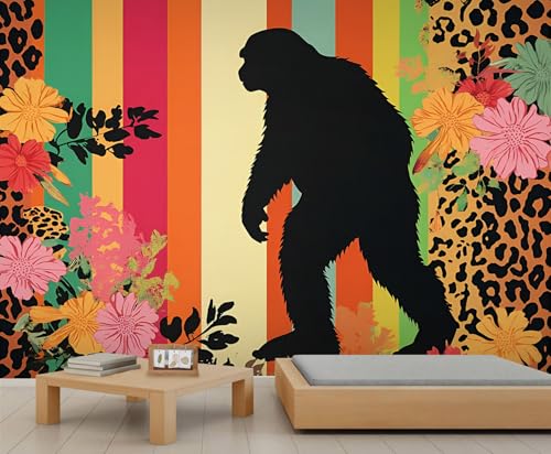 Tropische Blumen-Tapete – Abziehen und Aufkleben Tapete für Wohnzimmer, Tier-Silhouette, Schlafzimmer, selbstklebendes großes Wandbild – Boho-Streifen, Heimdekoration Tropische Blumen-Tapete – Abziehen und Aufkleben Tapete für Wohnzimmer, Tier-Silhouette, Schlafzimmer, selbstklebendes großes Wandbild – Boho-Streifen, Heimdekoration von GIVLWF