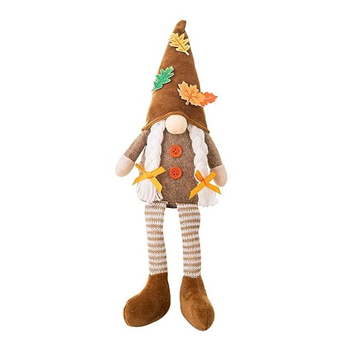 GIWFBQTR 1 Stück Thanksgiving Day Harvest Festival Maple Leaf Spitzhut mit Beinen Rudolph Doll Ornaments PP Baumwolle + Stoff Rudolph Doll Female von GIWFBQTR