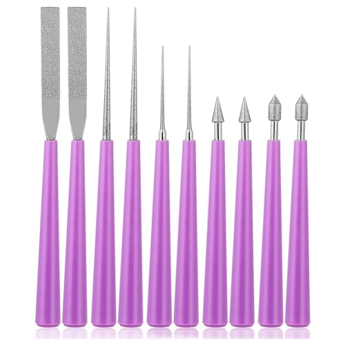 GIWFBQTR 10-Teiliges Perlenreibahle Werkzeug-Set für die Schmuckherstellung, Spitz Zulaufende Perlenreibahle, Perlenreibahle-Werkzeuge, Perlenloch-Vergrößerungswerkzeug-Set für DIY von GIWFBQTR