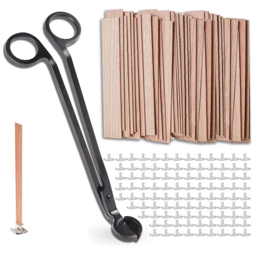 GIWFBQTR 100 Stück Holzkerzendochte, Naturholzdochte, 5,1 X 0,5, mit Dochtschneider für Kerzen GIWFBQTR 100 Stück Holzkerzendochte, Naturholzdochte, 5,1 X 0,5, mit Dochtschneider für Kerzen von GIWFBQTR