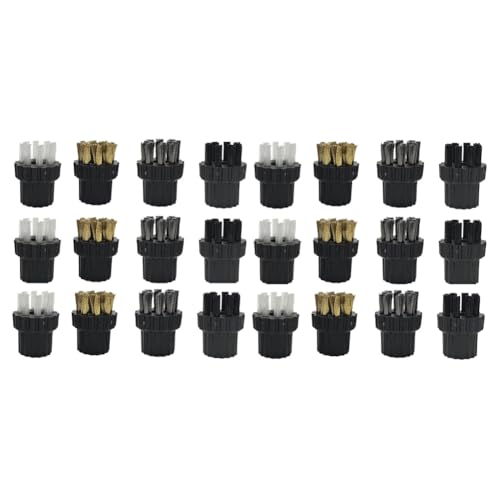 GIWFBQTR 24-Teiliges Dampfreiniger-Bürstenkopf-Set, M8-Haarbürste & Kupfer- & Edelstahldrahtbürste für Vielseitige Reinigung von GIWFBQTR