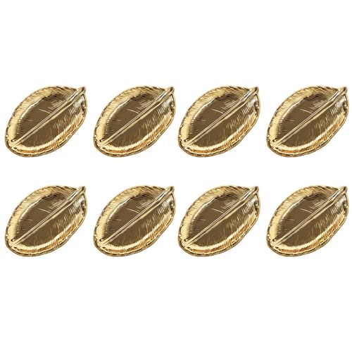 GIWFBQTR 8X Dekorative Blatt Gold Keramik Teller Porzellan Süßigkeiten Trinket Dish Schmuck Obst Servier Tablett Speicher Platte Geschirr Geschirr von GIWFBQTR