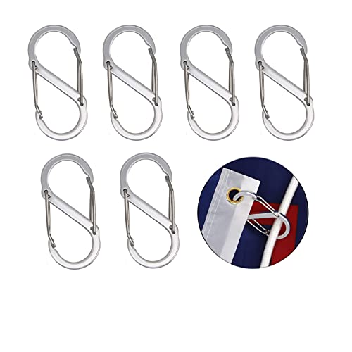GIYOMI 6 Stück Foxany-Flaggen-Karabinerhaken, Fahnenmast-Clip-Karabinerhaken, Fahnenmast-Zubehör, Flaggen-Clips für Fahnenmast-Seil, befestigen Sie Flaggenösen am Halyard Seil GIYOMI 6 Stück Foxany-Flaggen-Karabinerhaken, Fahnenmast-Clip-Karabinerhaken, Fahnenmast-Zubehör, Flaggen-Clips für Fahnenmast-Seil, befestigen Sie Flaggenösen am Halyard Seil von GIYOMI