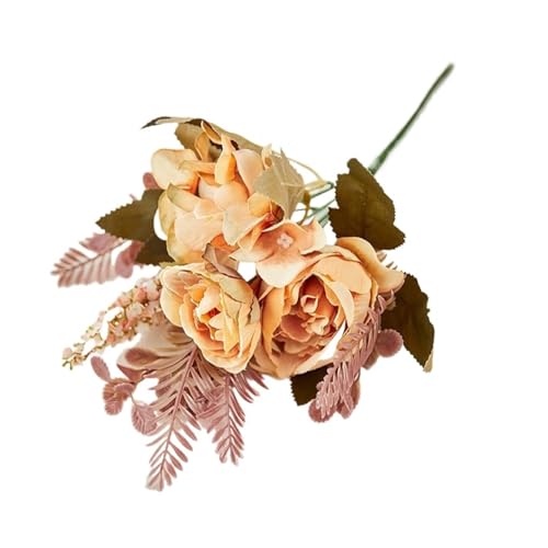 2 Pcs 5 Gegabelten Künstliche Blumen for Hochzeit Stuhl Elegante Zurück Blume Herbst Outdoor(Orange) von GIYXHU