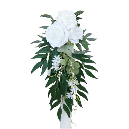 2 Pcs Hochzeit Stuhl Dekorationen Elegante Zurück Blume for Zeremonie Outdoor Kirche Mit Bändern von GIYXHU
