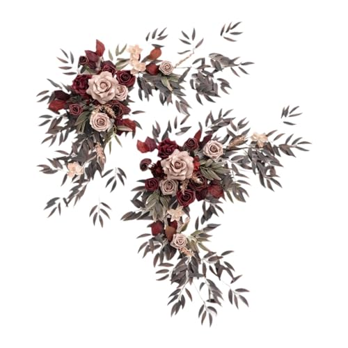 2 Stück Blumen for die Stuhllehne zur Hochzeit, elegante künstliche Rosen mit grünen Blättern, Seidenblumen for Stuhldekoration 2 Stück Blumen for die Stuhllehne zur Hochzeit, elegante künstliche Rosen mit grünen Blättern, Seidenblumen for Stuhldekoration von GIYXHU