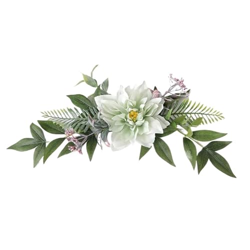 4 Pcs Künstliche Stoff Blume for Bouquet Elegante Hochzeit Stuhl Zurück Outdoor Blumen for Dekor(Green) von GIYXHU