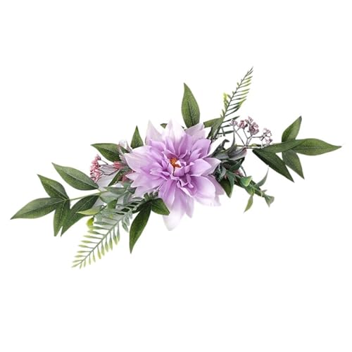 4 Pcs Künstliche Stoff Blume for Bouquet Elegante Hochzeit Stuhl Zurück Outdoor Blumen for Dekor(Purple) von GIYXHU