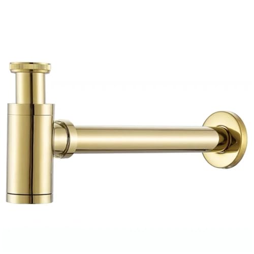 Badezimmer Becken Flasche Falle Ablauf Moderne Waschbecken Pop Up Filter Leuchte Stopper Sets(GOLD) von GIYXHU