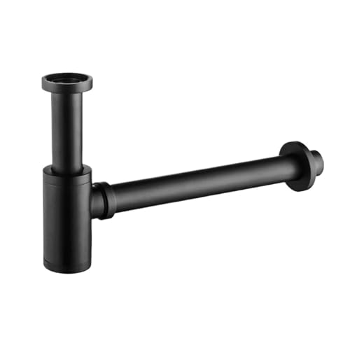 Badezimmer-Becken-Flaschenfalle, moderner Waschbecken-Pop-Up-Filter, Fixture-Stopper-Set, schwarzer Waschbecken-Siphon(Bottle Trap) von GIYXHU