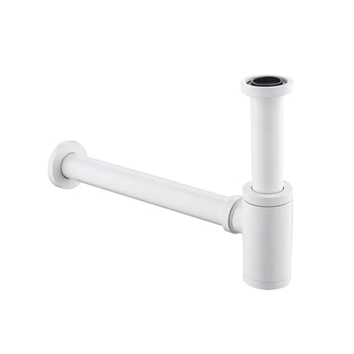 Badezimmer Pop-up Waschbecken Abfall Abfluss Wandanschluss P-Fallen Abflussrohr(White) von GIYXHU