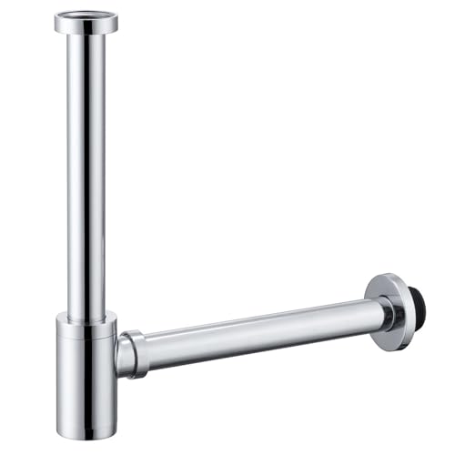 Badezimmer-Stopfen P-Trap Badezimmer Waschbecken Siphon Abfluss Kanalisation Rohr Kit(Silver) von GIYXHU