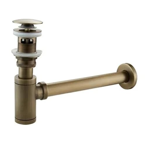 Basin Pop Up Drain Antique Brass Bottle Trap Bathroom Sink Siphon Drains with Kit(Color 3) von GIYXHU