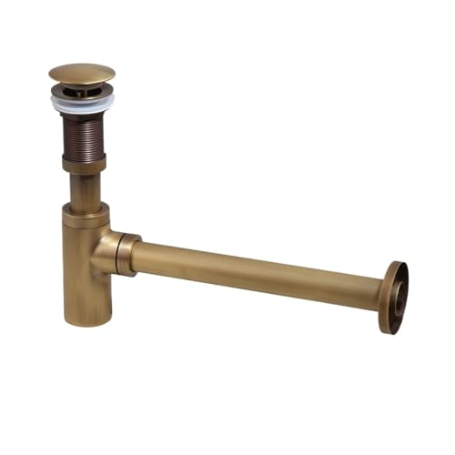 Bathroom Sink Bottle Trap Wash Basin Waste Siphon Pipe Kits Drain Fittings(Antique No hole) von GIYXHU