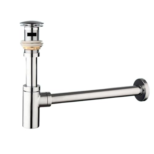 Bathroom Sink Bottle Trap Wash Basin Waste Siphon Pipe Kits Drain Fittings(Chrome overflow) von GIYXHU