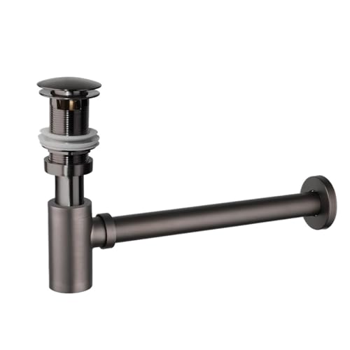 Bathroom Sink Bottle Trap Wash Basin Waste Siphon Pipe Kits Drain Fittings(Grey overflow) von GIYXHU