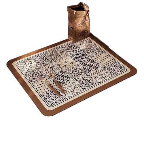 Drainagematte für die Kaffeebar 2 stücke Große Küche Saugfähigen Matte Kaffee Maschine Ablauf Pad Geschirr Teller Ablassen Matten Schnell Trocknend Trocknen Matte Wasserhahn tischset(Brown,30x40cm) von GIYXHU