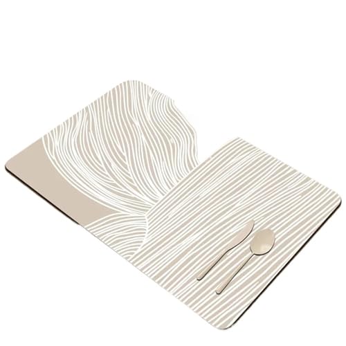 Drainagematte für die Kaffeebar 2 stücke Große Küche Saugfähigen Matte Kaffee Maschine Ablauf Pad Geschirr Teller Ablassen Matten Schnell Trocknend Trocknen Matte Wasserhahn tischset(White,30x40cm) von GIYXHU