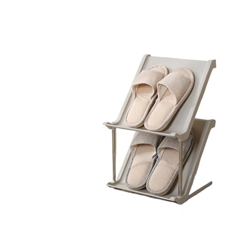 GIYXHU 3 Stück stapelbares Schuhregal, platzsparend, Organizer for Eingangstür, mehrschichtig, tragbar, Wohnzimmer, Schrank, Möbel(Gray 2 Layers) von GIYXHU